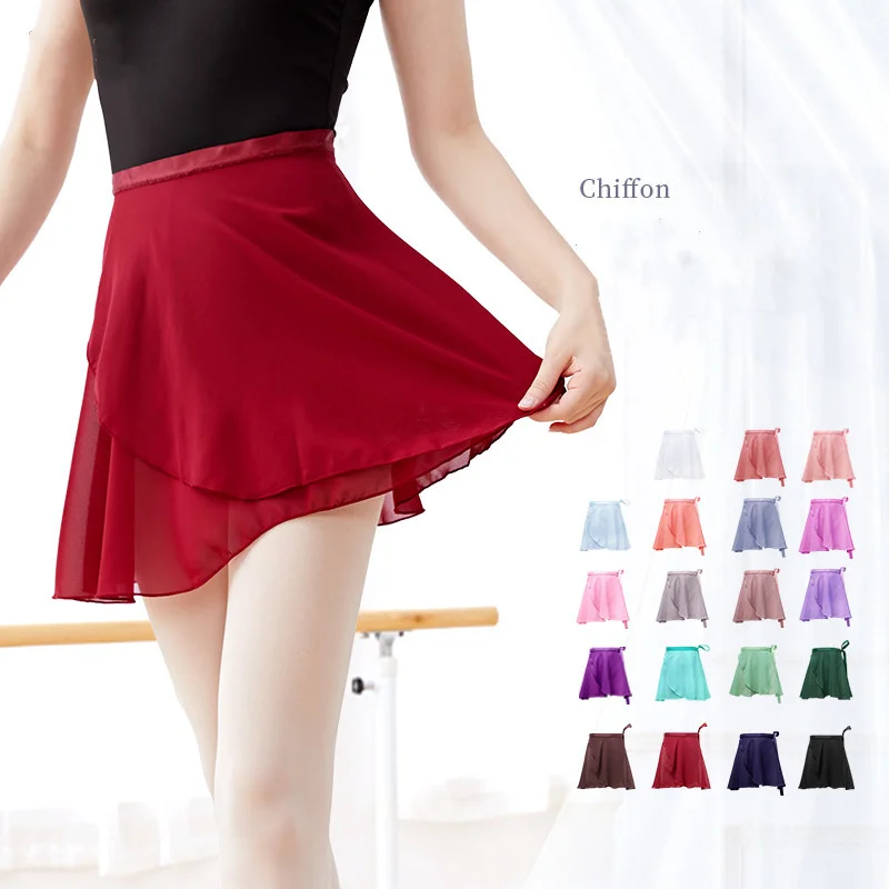 

Adult Chiffon Ballet Dance Tutu Skirt Women Girls Gymnastics Wrap Skirt Training Ballet Skirts юбка Ballet Dancing Faldas