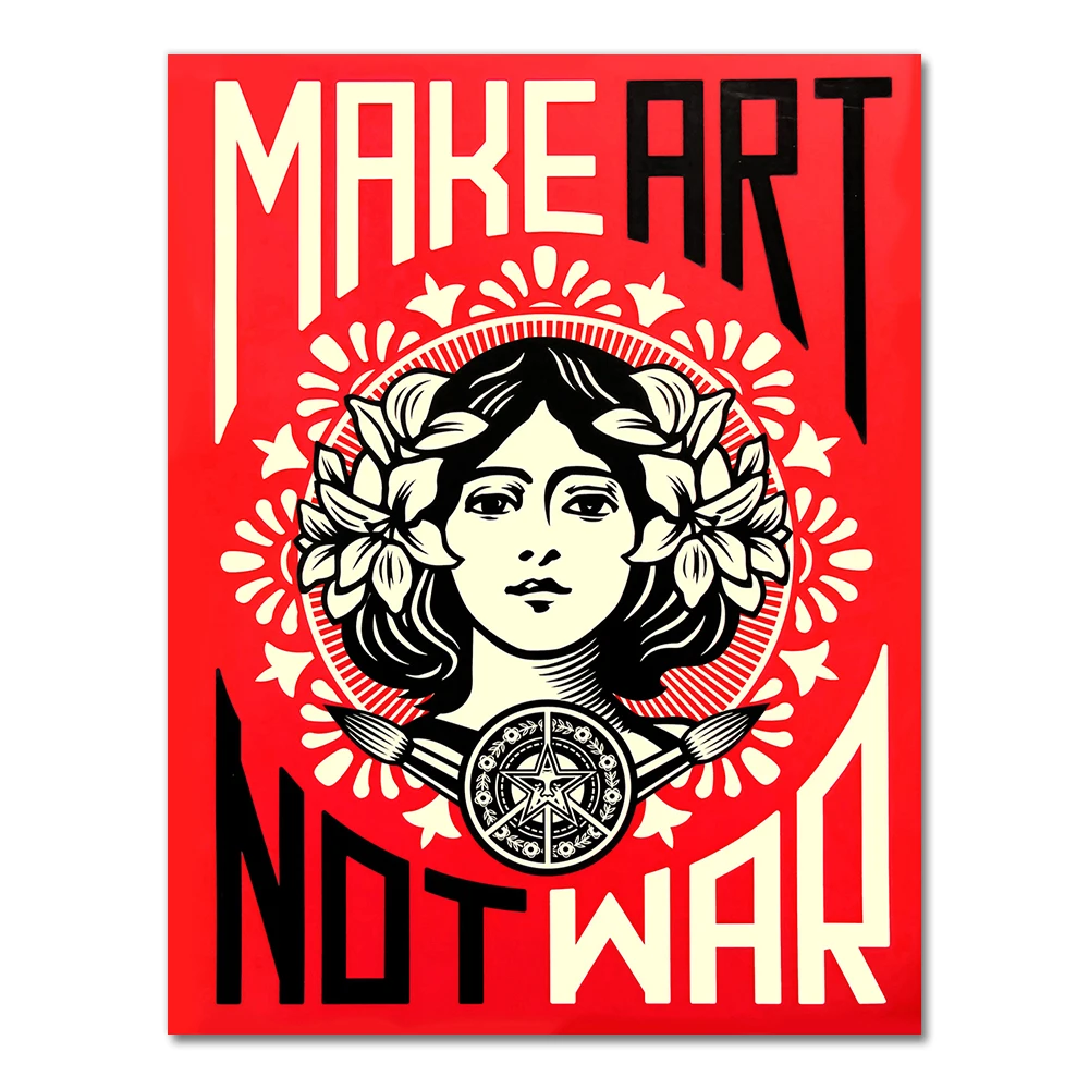 

AliPaint Современная картина на шелке "Make Art Not War"