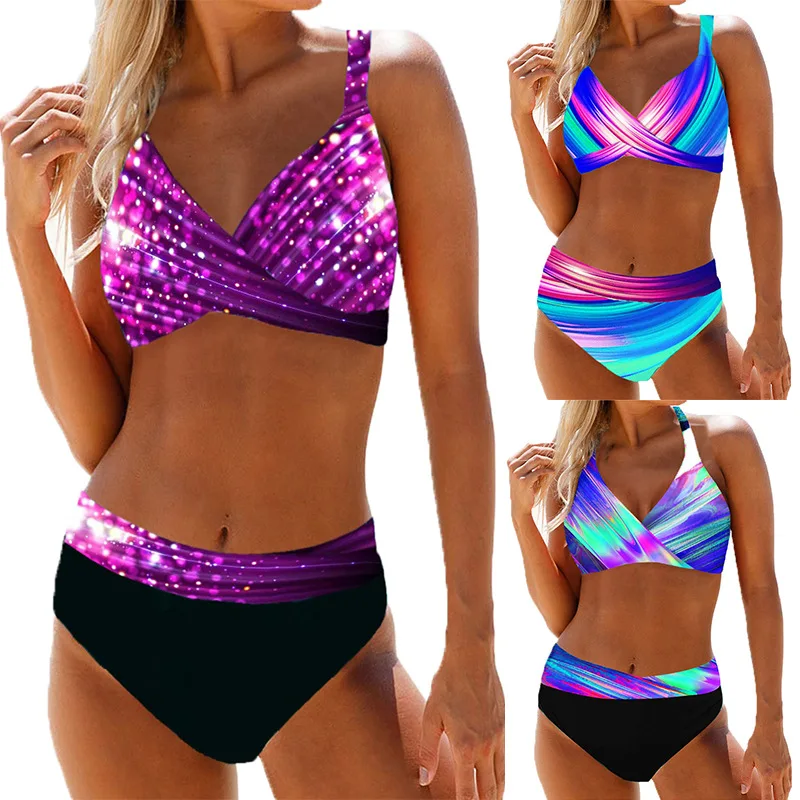 

New Swimsuit Women Swimwear High Waist Bikini Set Push Up Bathing Suit Print Beach wear Summer Biquini Female