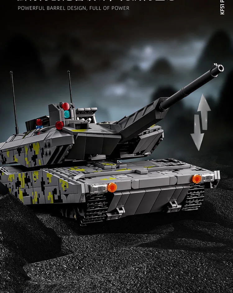 Военная пантера KF51 EMBT T-14 Armata AbramsX Battle Tank Block DIY Бронированный автомобиль