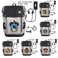 harry potter magic school hogwarts wizards hedwig student backpack usb charging neutral leisure student computer bag travel bag