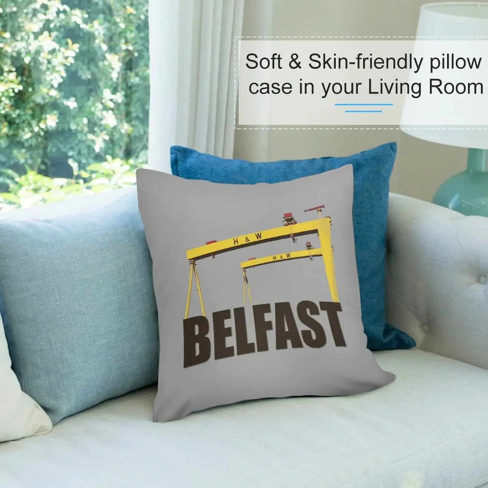 Бельфаст Северная Ирландия - Харланд и Волфф Шифф Декоративная подушка