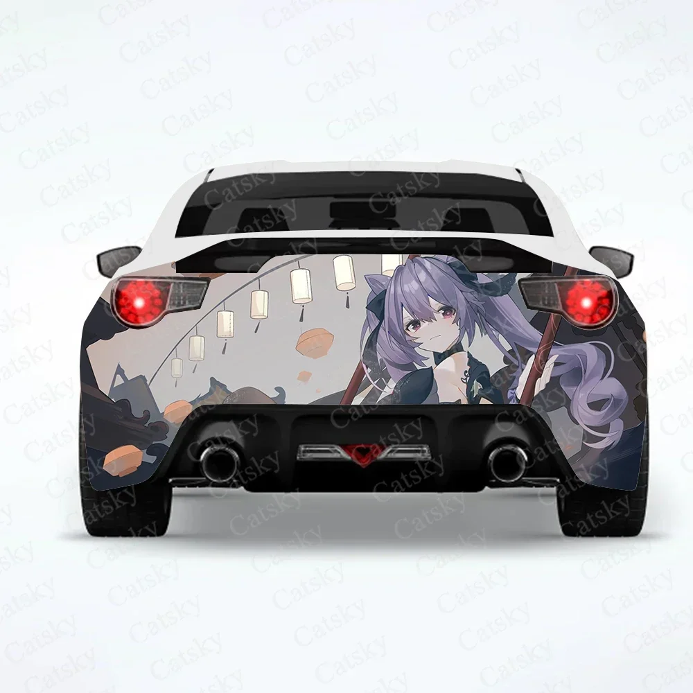 Keqing (Genshin Impact) Аниме Автомобильная задняя пленка автомобильные наклейки наклейка