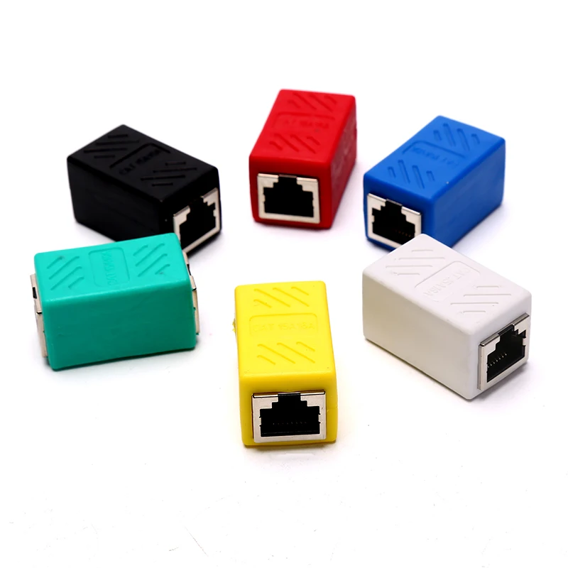Сетевой адаптер RJ45 мама цветной Мама-мама соединитель удлинитель RJ 45 кабеля Ethernet
