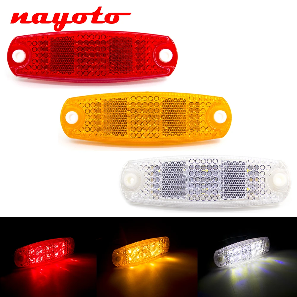 

10PCS 10 LED 12V 24V Trailer Truck Side Marker Light Clearance Lamp Tail Warning Indicators Amber White Red Lorry Caravan Boat