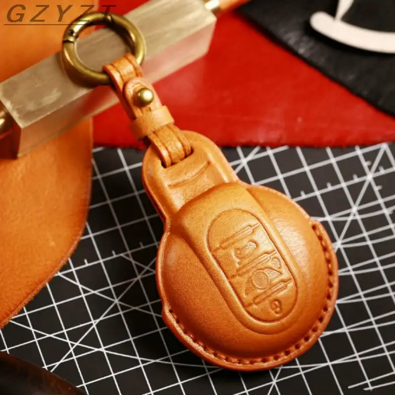 

Leather Car Key Case Cover Fob Keychain Accessories for BMW Mini Cooper Keyring Countryman F54 Clubman F55 Hardtop F56 F57 F60