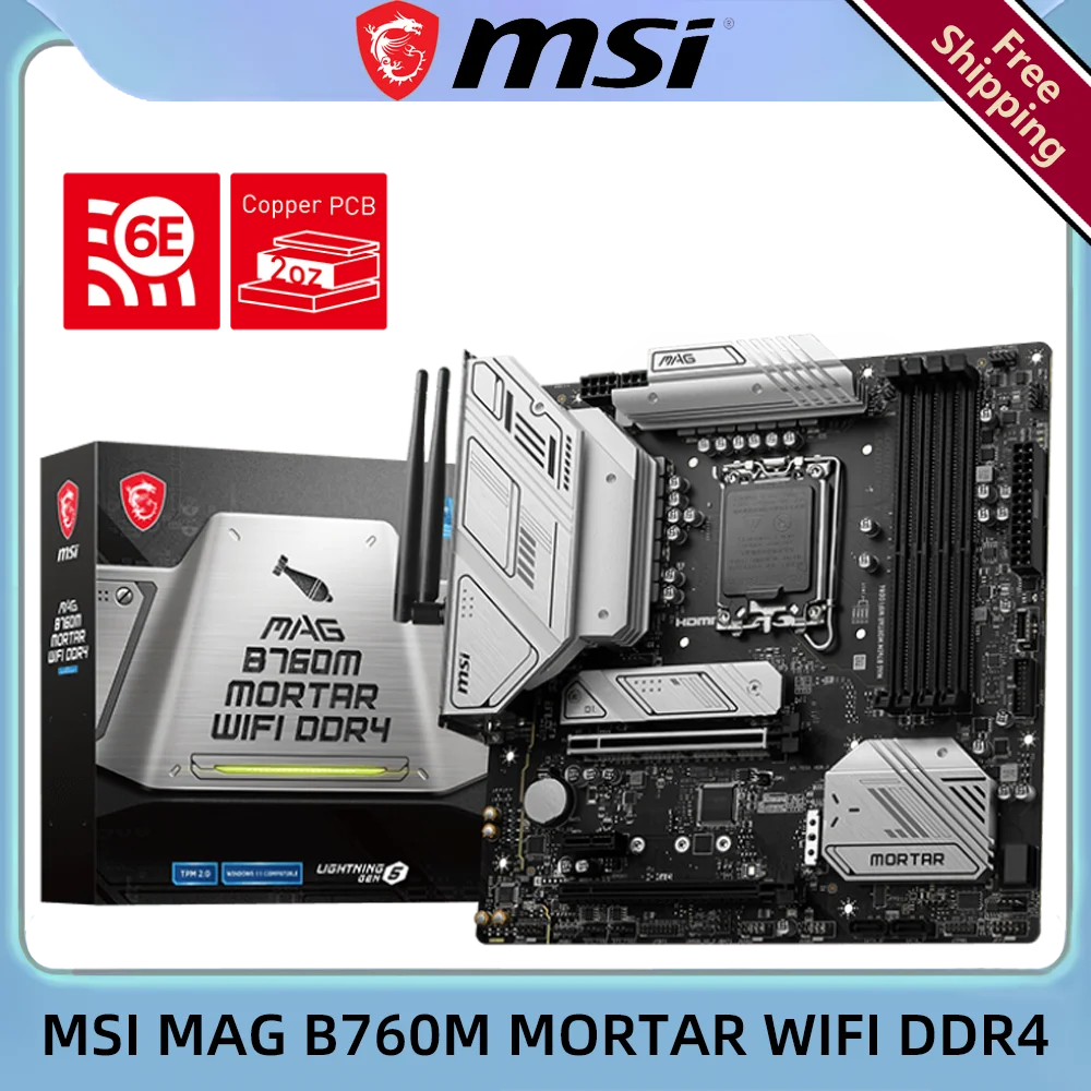 

MSI MAG B760M MORTAR WIFI DDR4 MATX PC WIFI6E LGA 1700 Intel B760 PCIE5.0 Motherboard Gaming Free Shipping SALE els