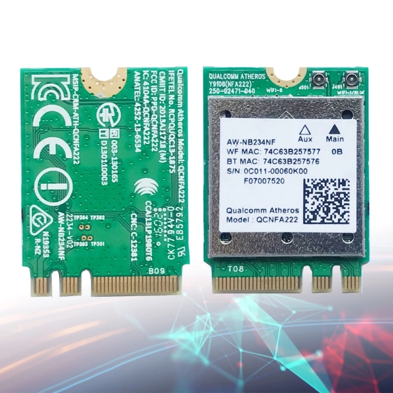 

WIFI Card Atheros QCNFA222 .2 300Mbps Wireless Adapter 2.4Ghz BT4.0