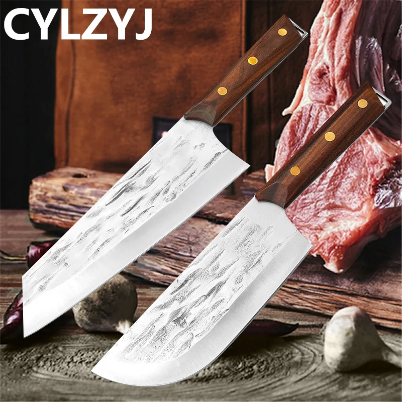 Полный кухонный нож TANG шеф-повара ножи из высокоуглеродистой стали для нарезки