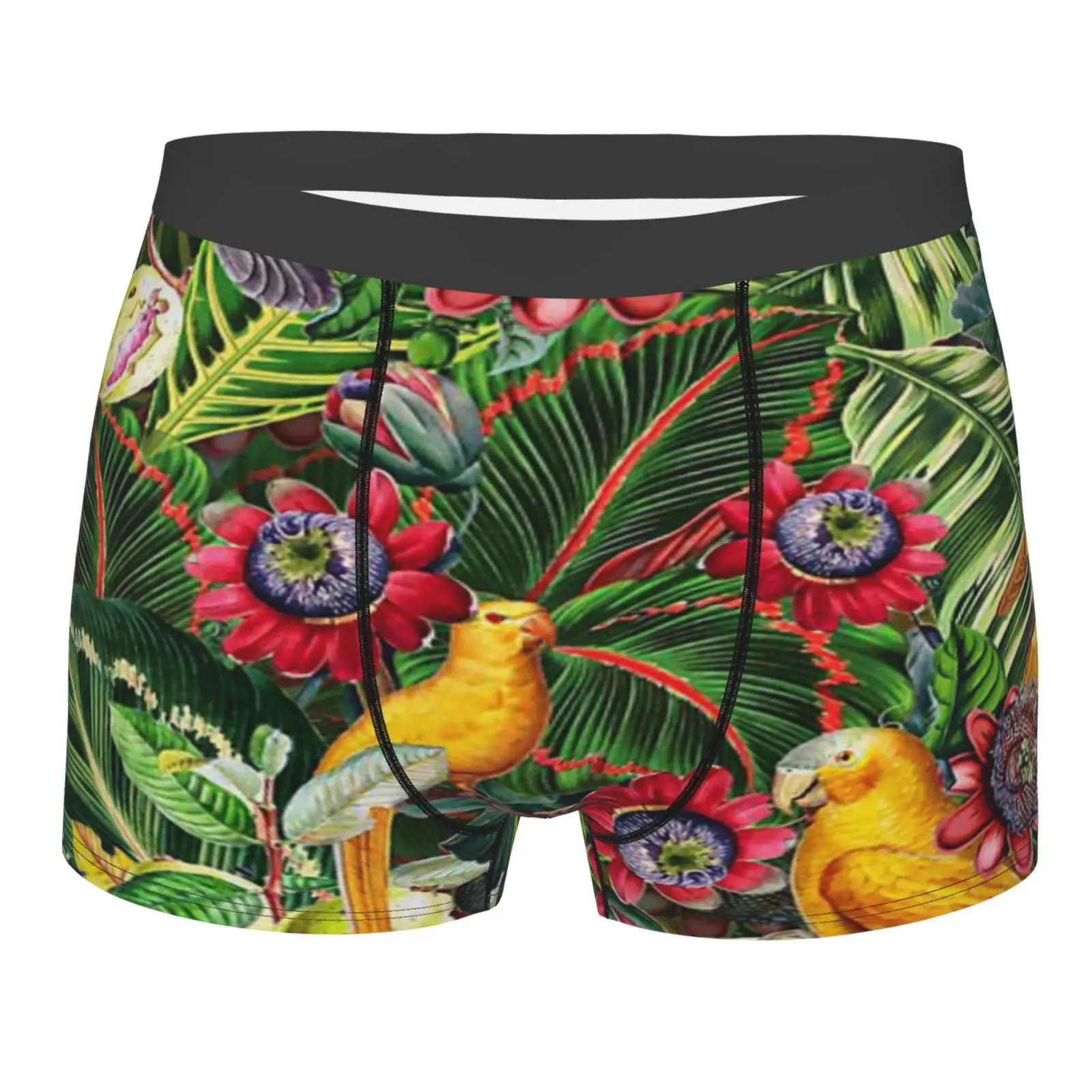 

Orange Tropical Bird Jungle Garden 3 Boxer Briefs Boxer For Men Sexy Anime Men Xs Underwear Man Men's Underwear Lift Plus Size