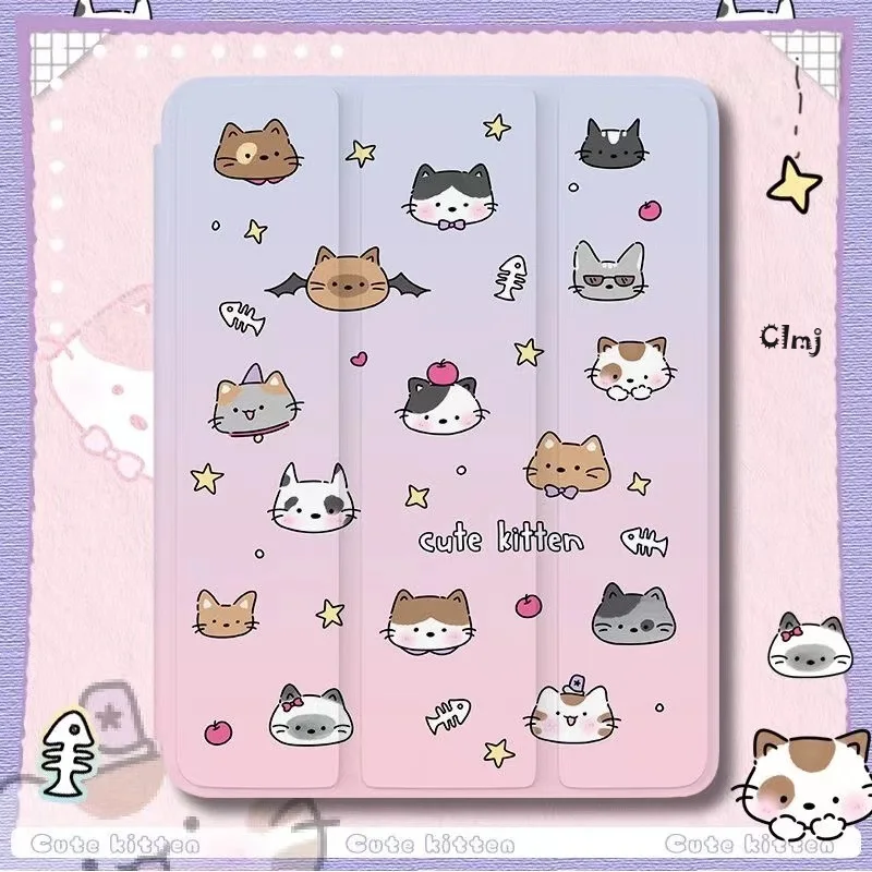 

Clmj Cartoon Cute Cat Dog Bear iPad Case Cover Apple Tablet Case For iPad 6th 7th 8th 9th 10th Air 3 4 5 Mini 5 6 Pro 3 4 5 6