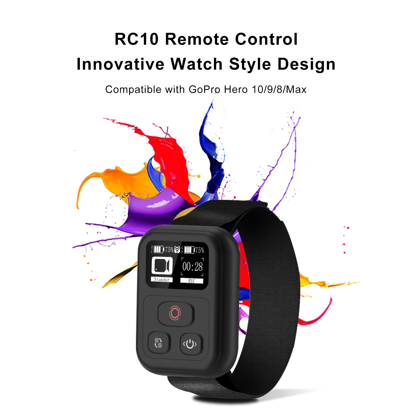 

2022 Беспроводная Смарт Экшн-камера RC10 с дистанционным управлением, инновационный стиль часов, водонепроницаемый для GOPRO Hero 10/9/8 Max, 프
