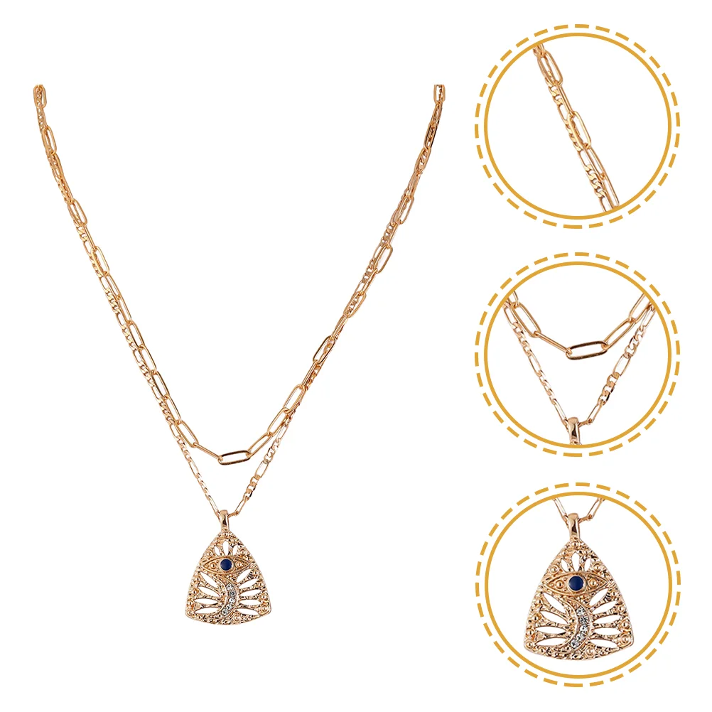 

Necklace Evil Eye Women Moon Necklaces Pendantjewelry Aesthetic Layered Layering Clavicle Chain Rhinestone