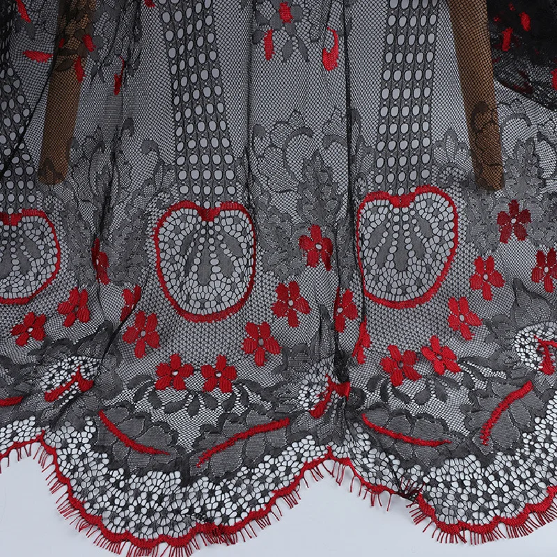 

Hollow Out Full Frame Lace Fabric With Seamless Clipless Eyelash Lace Trim For Curtain Decoration DIY Accessories For Sewing