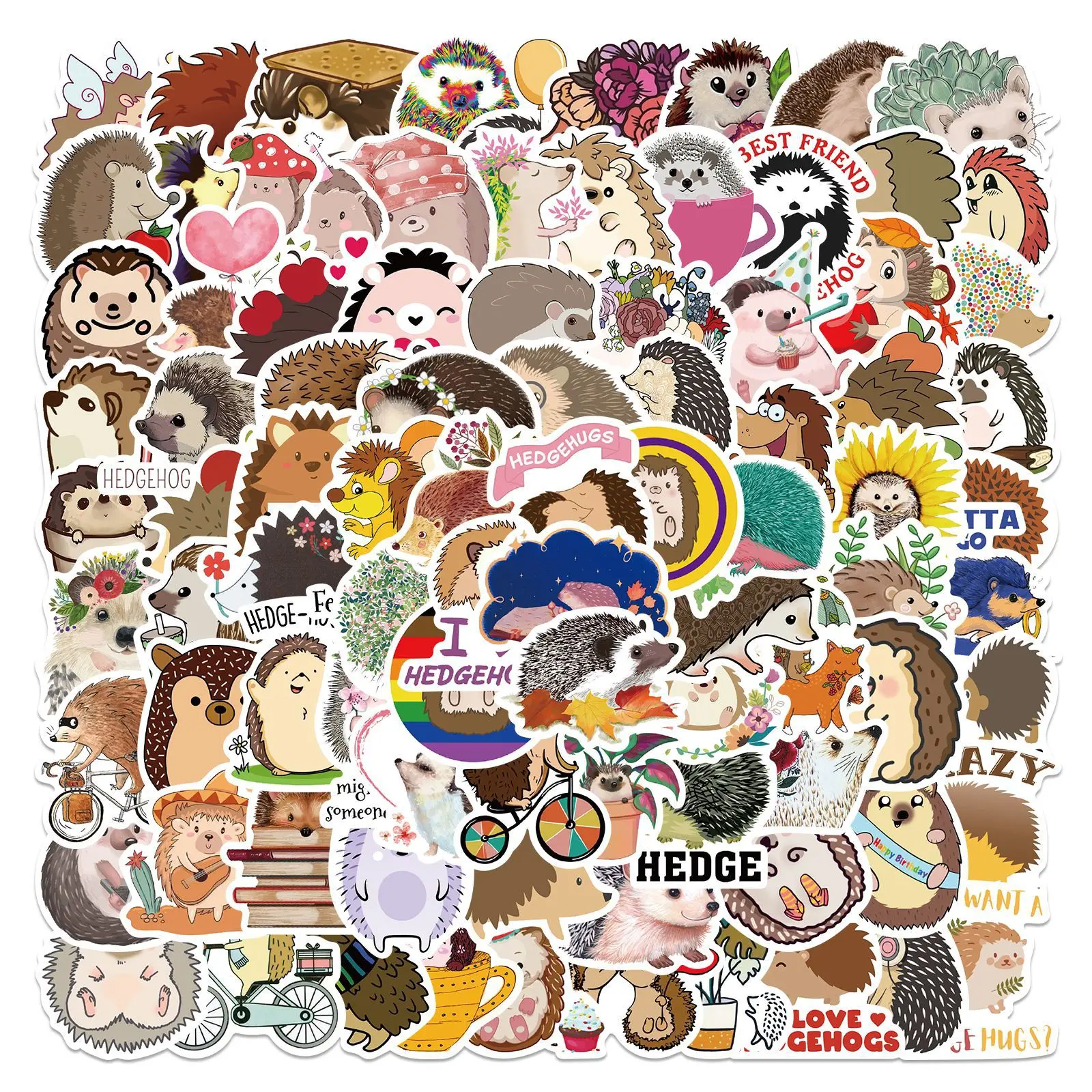 

Pack of 100Pcs Hotsale Cute Hedgehog Stickers No-duplicate Waterproof Cartoon Sticker For Luggage Skateboard Laptop Car Decals