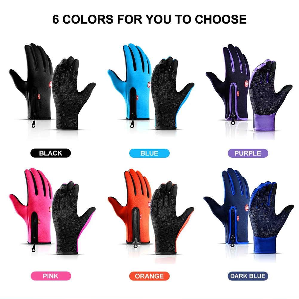 

Autumn Winter Men Women Gloves Touch Cold Waterproof Windproof Gloves Outdoor Sports Warm Thermal Fleece Running Ski Gloves