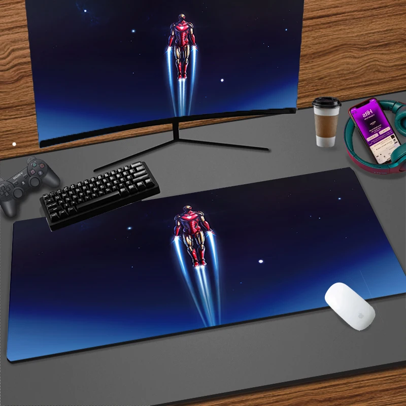 

Computer Desk Accessories Gaming Mouse Pad Iron Man Pc Accessories Cool Anime Mouse Mats Rubber Mousepad Anti-skid Keyboard Mat