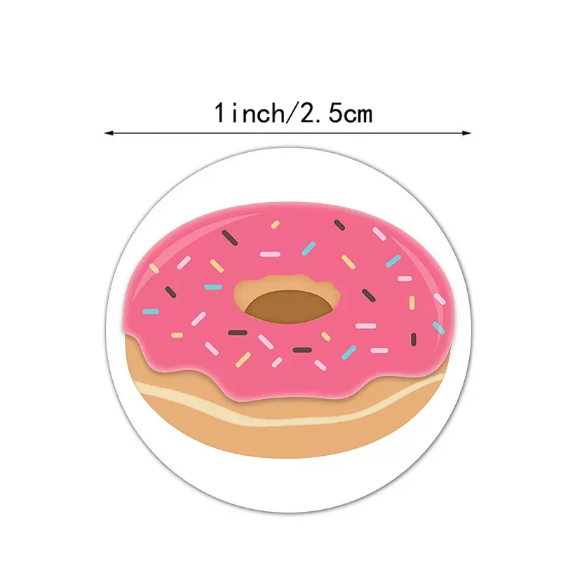 

New 2022 Stickers Stylish Donut Stickers 8 Designs Delicious Looking Handmade white labels stickers for Cake bread baking