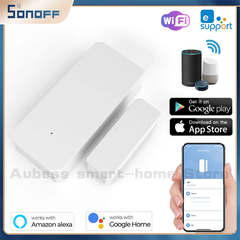 

Пульт дистанционного управления для дверей/окон SONOFF DW2, Wi-Fi, беспроводной, датчик открытия/закрытия, работает с голосовым помощником Alexa, Google ...