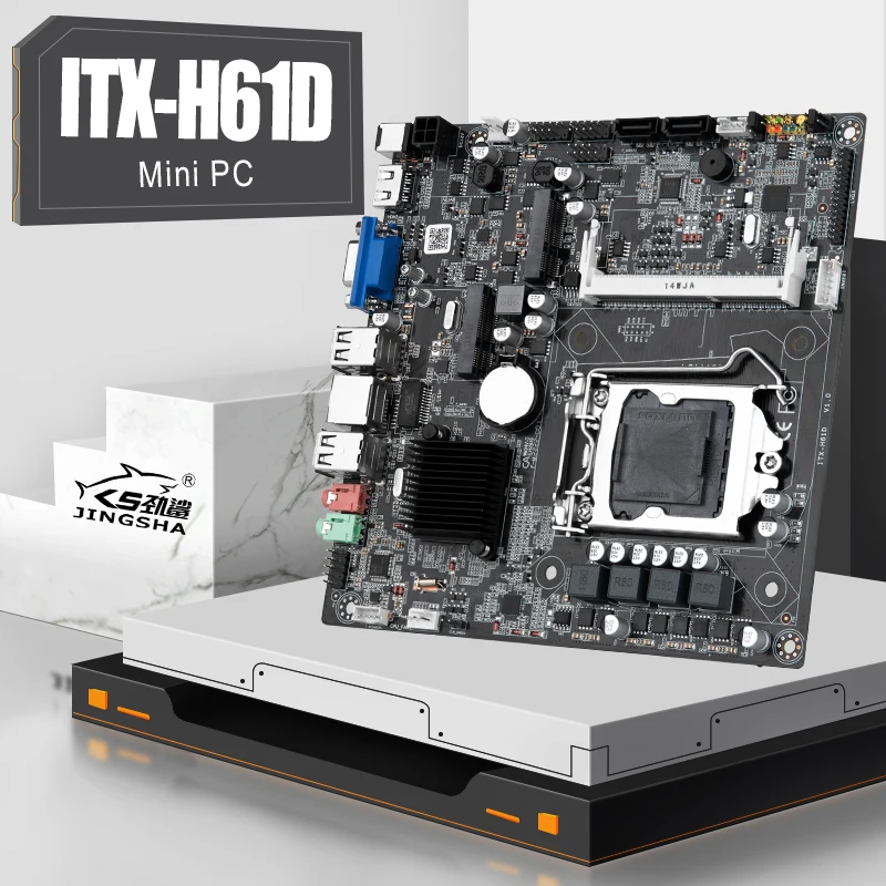 

Материнская плата JINGSHA Mini ITX H61 LGA1155 с поддержкой процессора i3i5i7 DDR3 ОЗУ H61 материнская плата для настольного компьютера SATA MSATA USB2.0 VGA LVDS