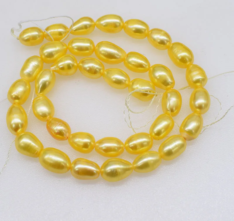 

A loose beads champagne freshwater pearl egg 14inch for DIY jewelry making FPPJ wholesale beads nature