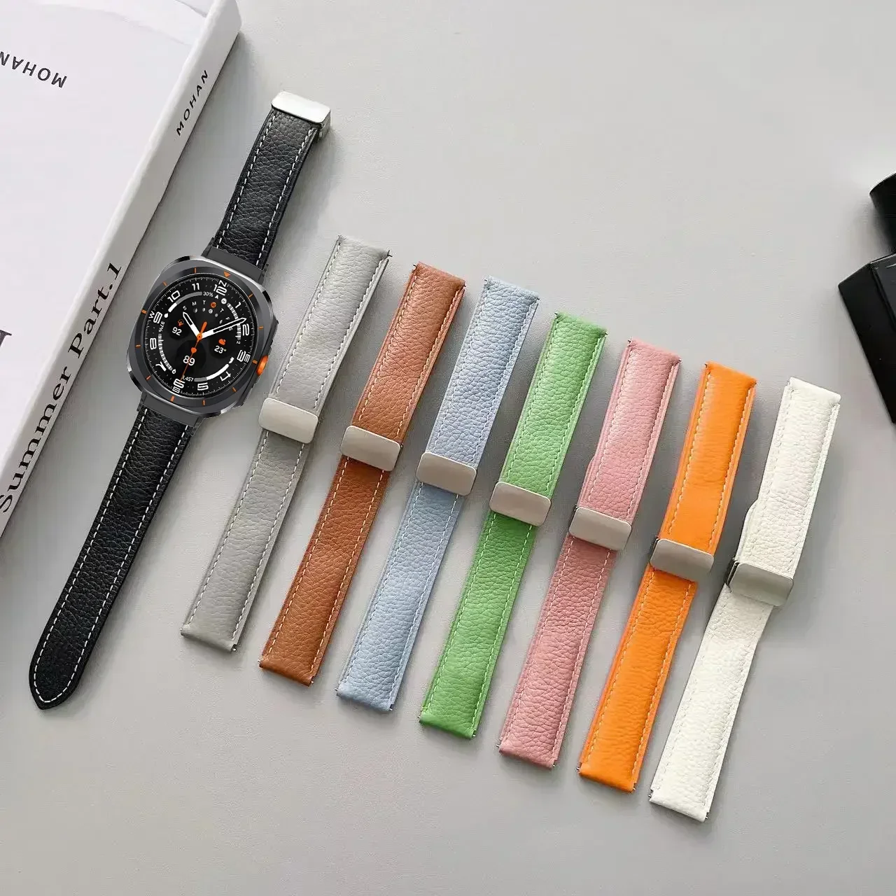 Фото Магнитный кожаный ремешок для Samsung Galaxy Watch 8-7 Ultra 47 мм, сменный браслет, аксессуары для часов Ultra Correa, браслет №2