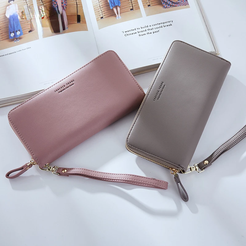 

Quality Women's Wallet Long PU Zipper Fashion Simple Large Capacity Card Holder Coin Purse Phone Organizer Portable Clutch Bag