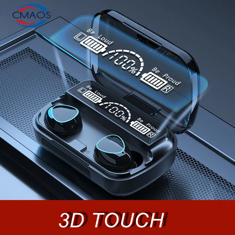 

TWS Bluetooth 5.1 Earphones 3500mAh Charging Box Wireless Headphone 9D Stereo Sports Waterproof Earbuds Headsets With Microphone