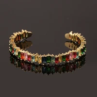 womens new fashion jewelry copper inlaid colorful zircon bracelet luxury bracelet lover gift wholesale