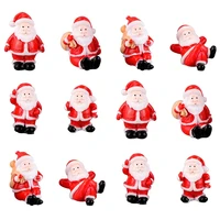 12pcs christmas miniature figurines resin santa claus tabletop figurines garden decors christmas gifts for kids friends
