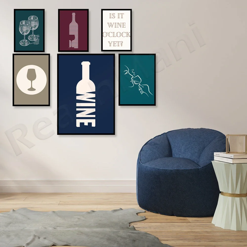 Выкройка вина искусство тонкой линии бокал для минималистское сканди постер