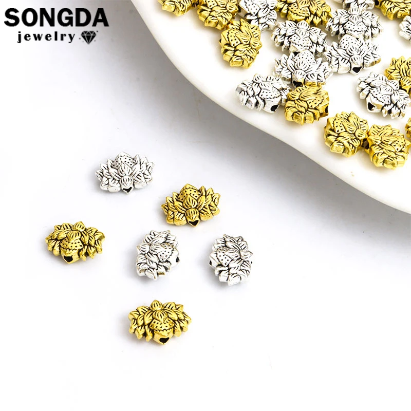 

10Pcs Fashion Alloy Religious Belief Prayer Loose Beads Lotus Spacer Bead For Women DIY Making Lucky Charms Jewelry Accessories