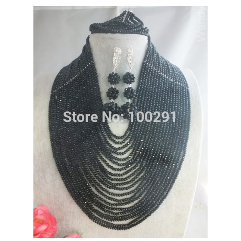 

Surprising Lovely Large Crystal Jewelry Set, African Wedding Bridal Jewelry Beads luxury jewelry set
