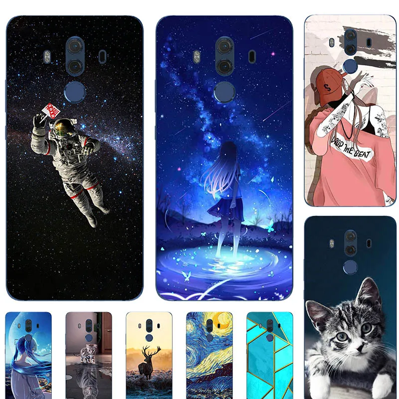 Новинка, Модный чехол для телефона Huawei Mate 10 Pro, BLA-L09 BLA-L29 6,0 дюйма, милый мягкий силиконовый чехол-накладка с рисунком аниме