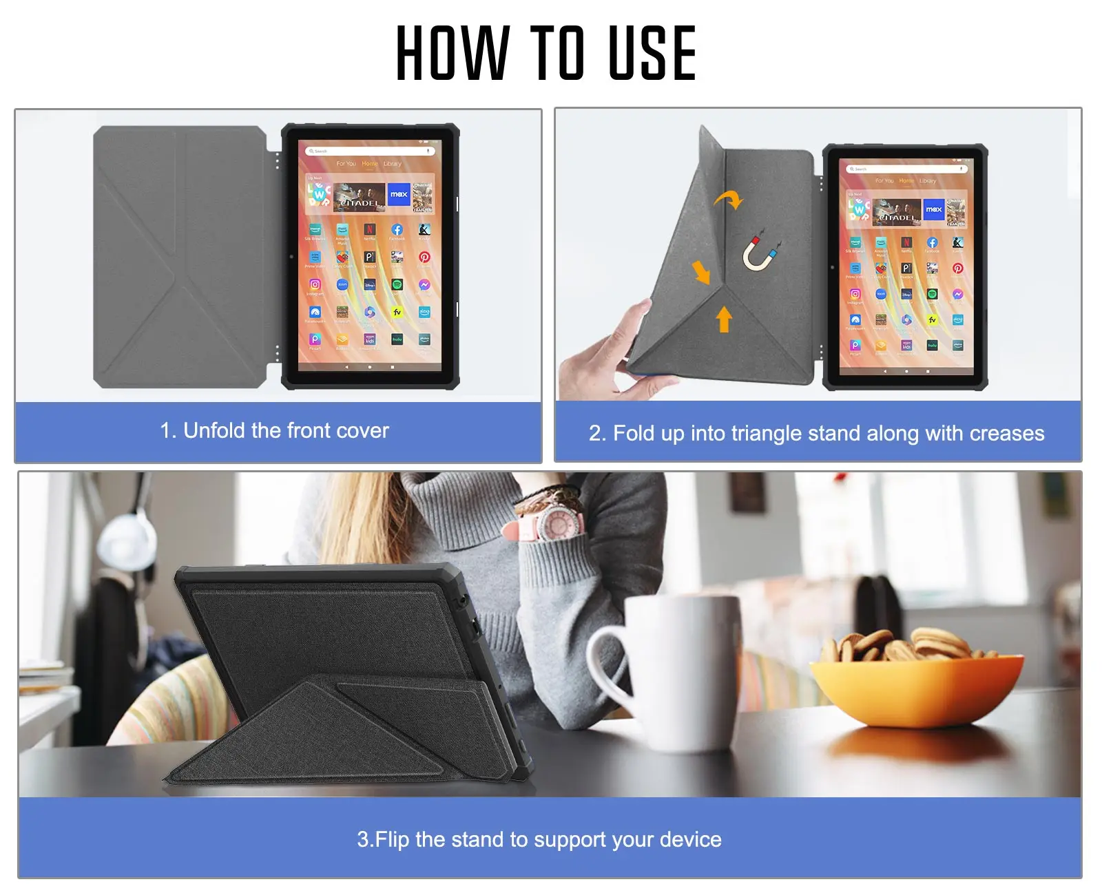 MoKo чехол для нового планшета Amazon Kindle Fire HD 10 (13-го поколения выпуск 2023 года) 1