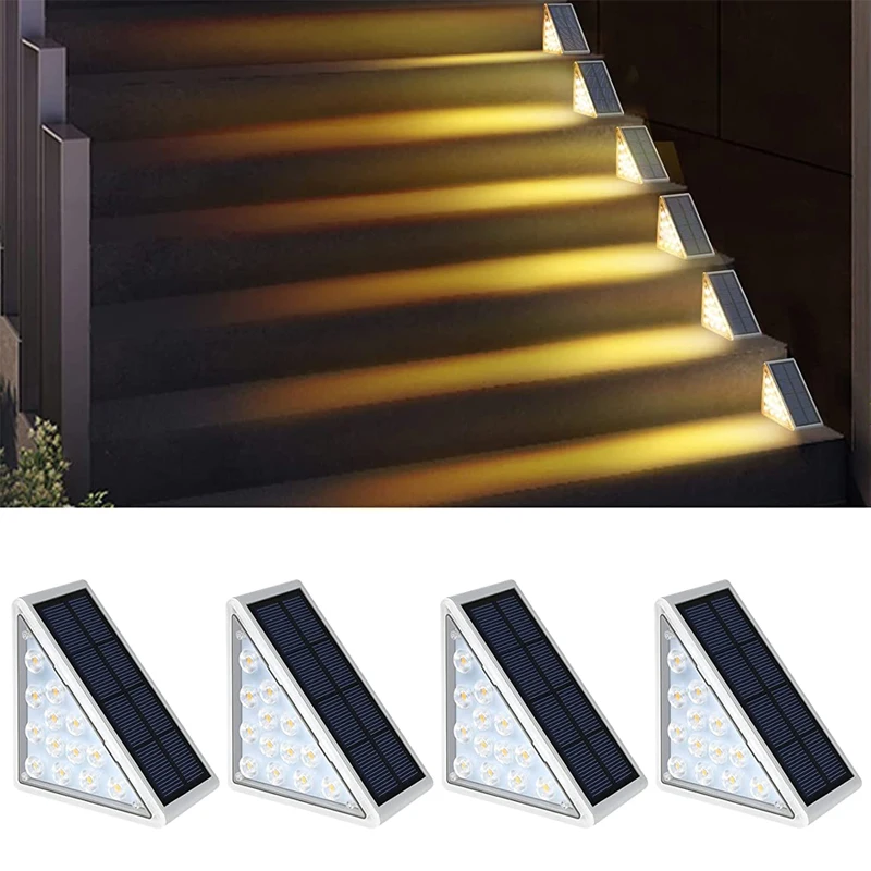LED Stair Solar Lights Waterproof Outdoor Decoration Step Lights For Landscape Deck Garden