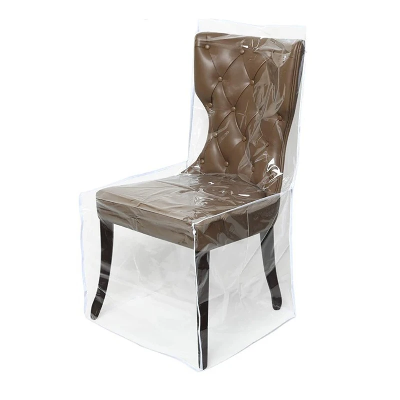 

Waterproof Plastic Clear PVC Dining Chair Cover Dustproof Anti-Scratch Slipcover