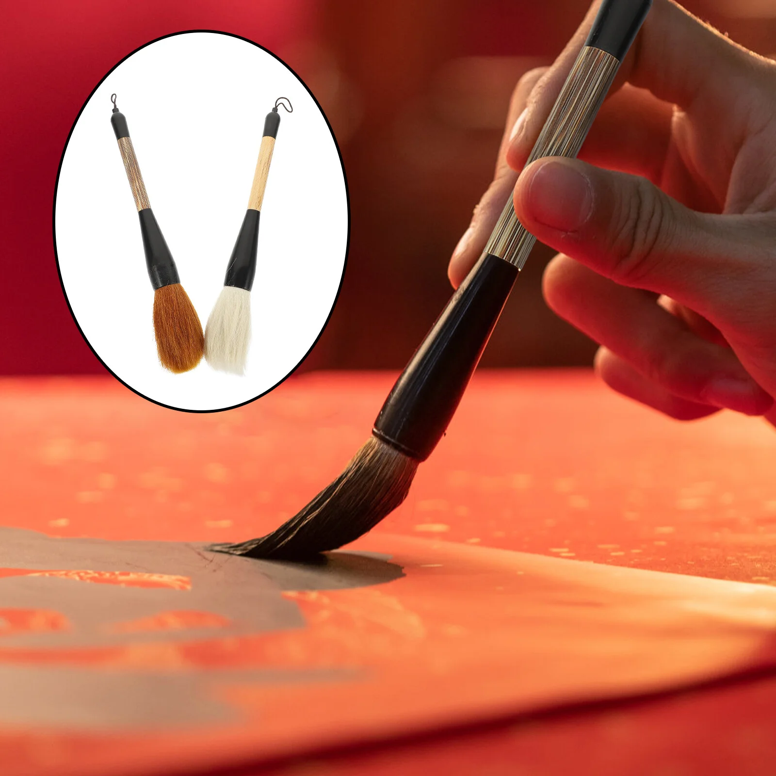 

Oil Paintbrush Pens Hanging Calligraphy Couplet Big Traditional Chinese Painting