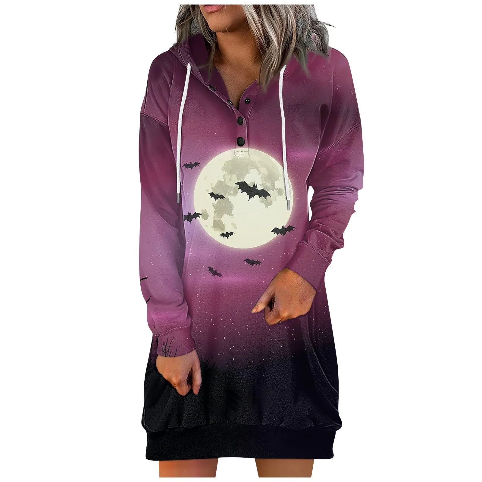 

Женское платье на Хэллоуин 2023, повседневные толстовки, страшные костюмы, пуловер с длинным рукавом и кулиской, платье-топ, женское платье