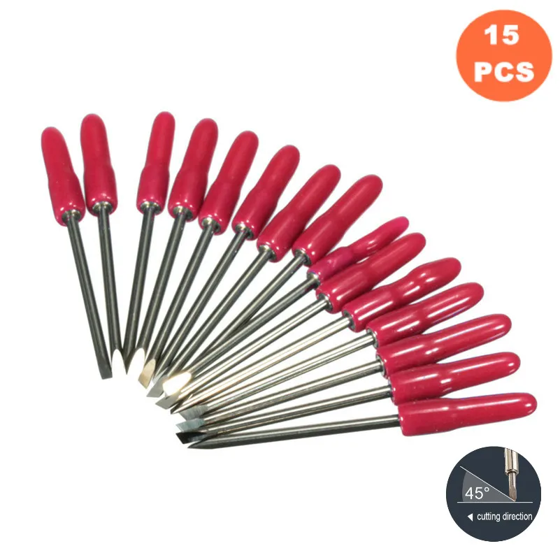 KETech 15 шт. 45 градусов для графтеков CB09 виниловый режущий плоттер лезвия CB09U силуэт Cameo Craftrobo режущий нож 45 градусов