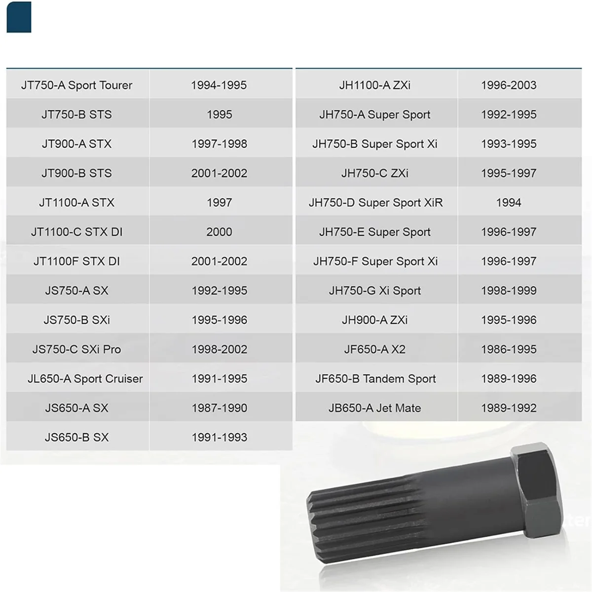 Инструмент для снятия крыльчатки шлицевой ключ WR001 Kawasaki SeaDoo GS GSX GTI GTS GTX HX RX SP JH750 JS650