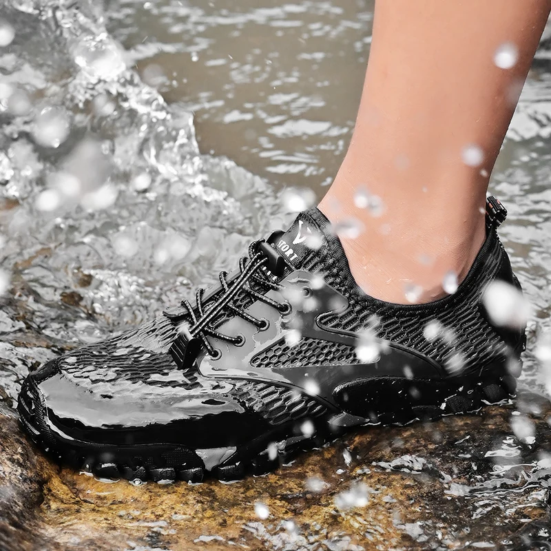 JIEMIAO New Quality Men Trekking Hiking Shoes Summer Mesh Breathable Male Sneakers Outdoor Trail Climbing Training Sports Shoes