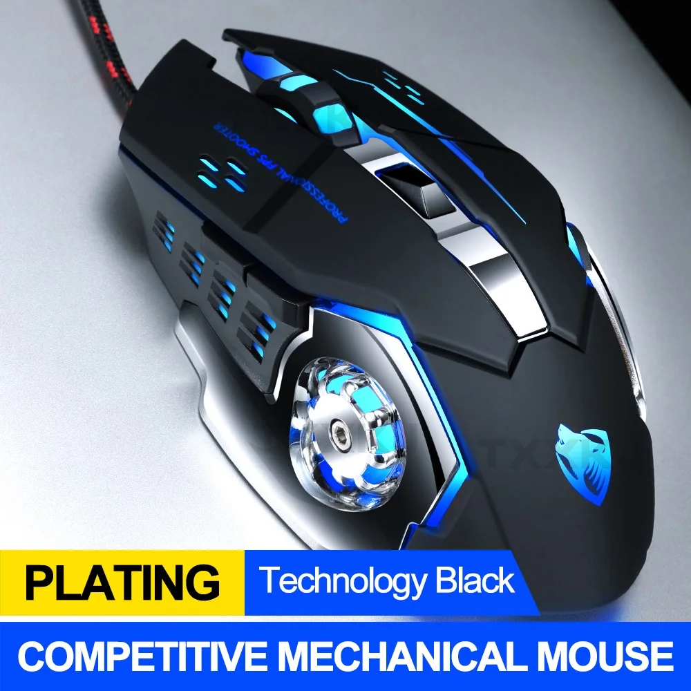 

Wired USB Gaming Mouse Silent Gaming Gaming Mechanical Macro Programming 7 Colors Luminous Mouse Charging for PC Laptop