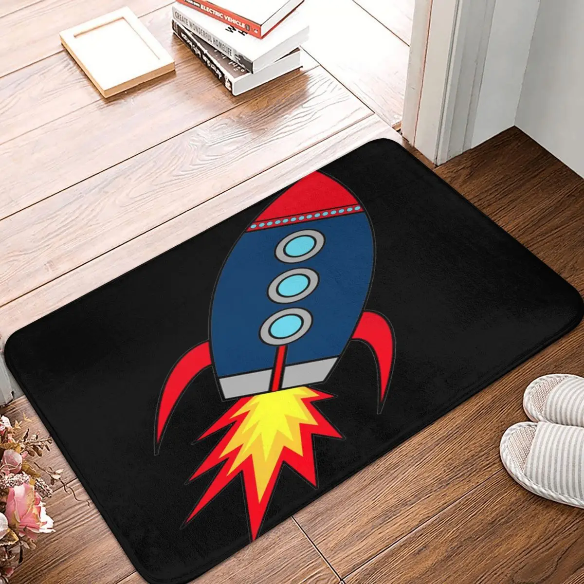 

Rocket Takes Off Rocketman Carpet, Polyester Floor Mats Holiday Doorway Everyday Festivle Gifts Mats Customizable