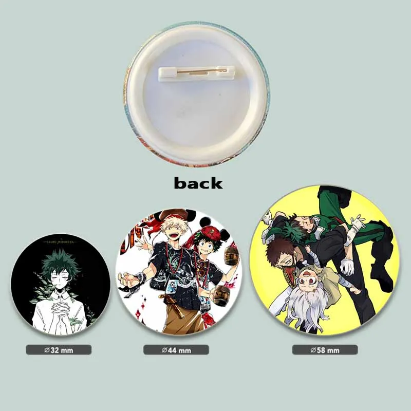 Anime Figures Izuku Midoriya/Katsuki Bakugou/Ochako Uraraka Brooches Enamel Pins Cosplay Badge for Collar Backpack Decoration