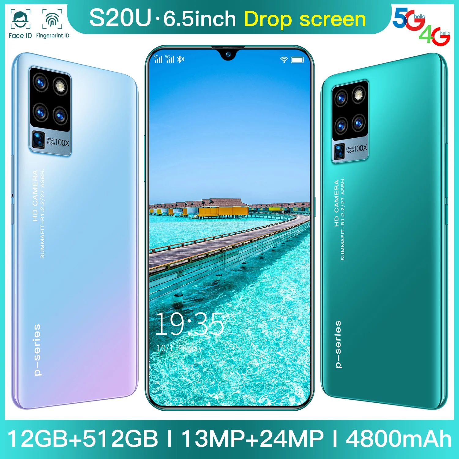 

new- S21U cell phone + 6.5 inch screen, Smartphone, 16GB and 512GB memory, 6800mAh battery, unlocking, 4G/5G, android 10.0