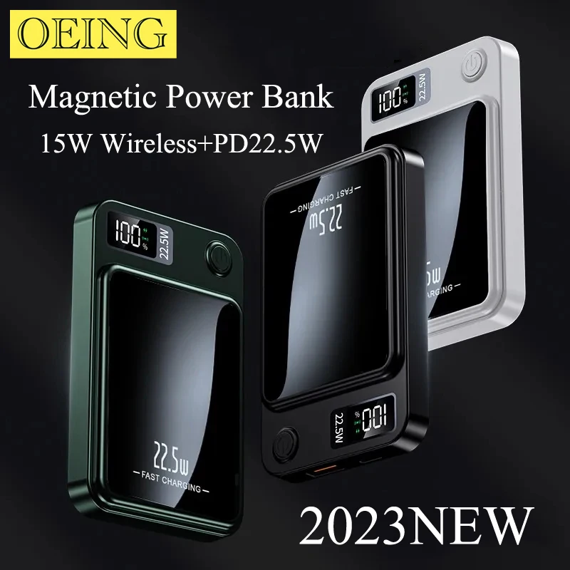 NEW 2023 20W Fast Wireless Charger  Magnetic Portable External Auxiliary Battery Pack 10000mAh for iPhone 12 13 14 Power Bank