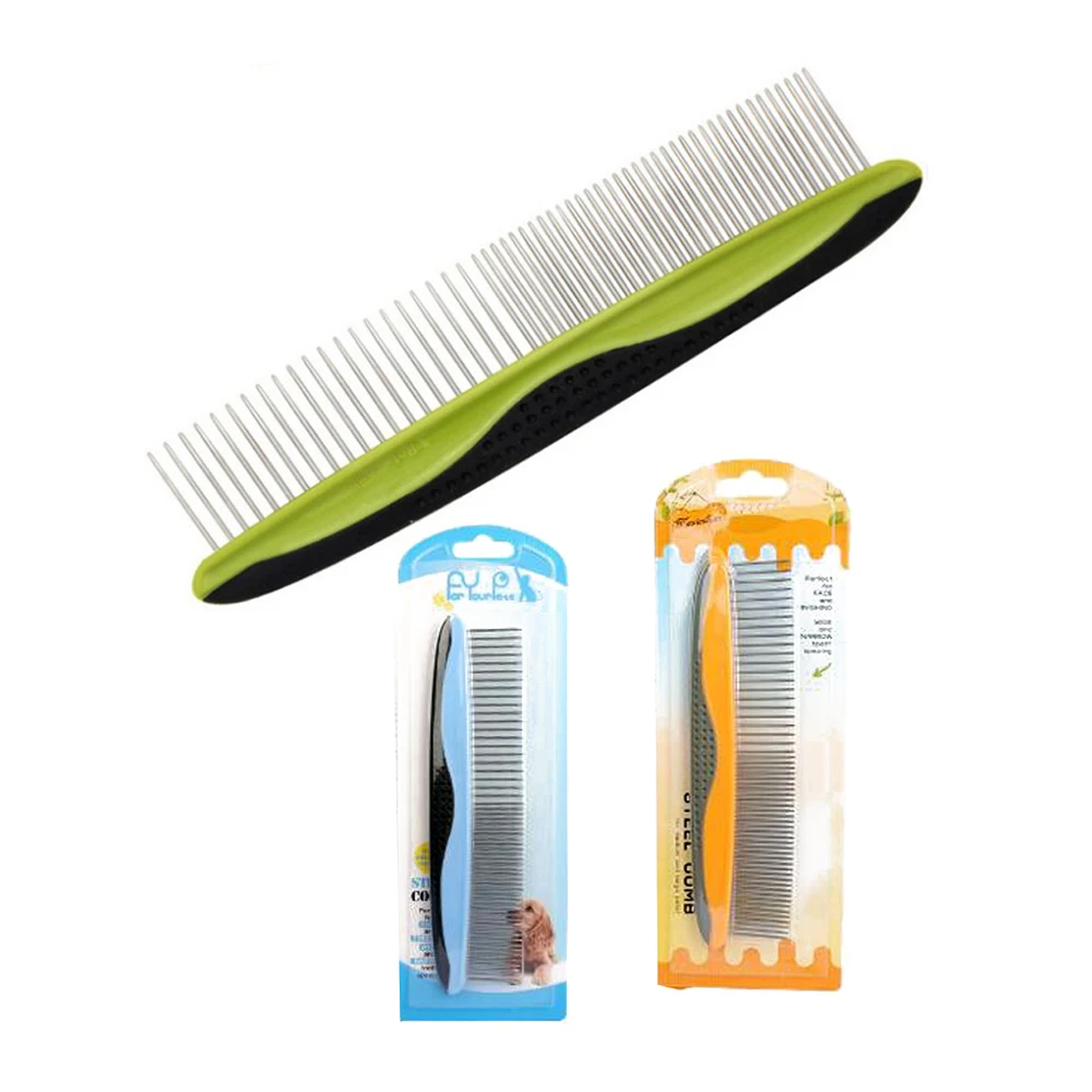 

Dog Hair Comb Removes Tangles Knots Undercoat Rake Brush For Dogs Cats Grooming Tool With Stainless Steel Teeth Pet Hair Comb