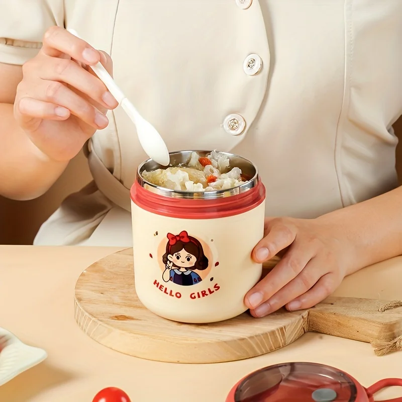 Портативная Герметичная Чашка Для Супа Из Нержавеющей Стали 304 С Крышкой И Ложкой