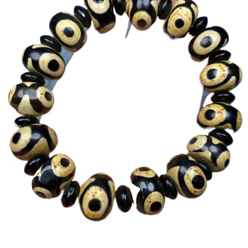 Браслет из тибетского агата с тремя желтыми бусинами браслет искусственных